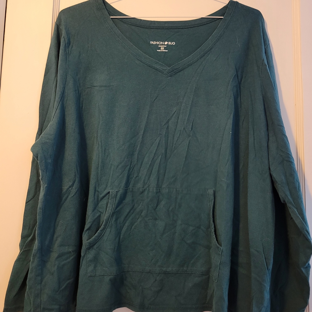 Fashion Bug Teal V-Neck Pullover